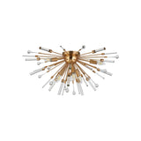 Noon 6 Light Glass Semi-Flush Ceiling Light - Antique Gold