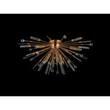 Noon 6 Light Glass Semi-Flush Ceiling Light - Antique Gold