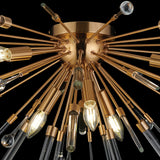 Noon 6 Light Glass Semi-Flush Ceiling Light - Antique Gold