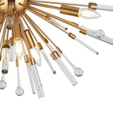 Noon 6 Light Glass Semi-Flush Ceiling Light - Antique Gold