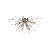 Noon 6 Light Glass Semi-Flush Ceiling Light - Polished Nickel