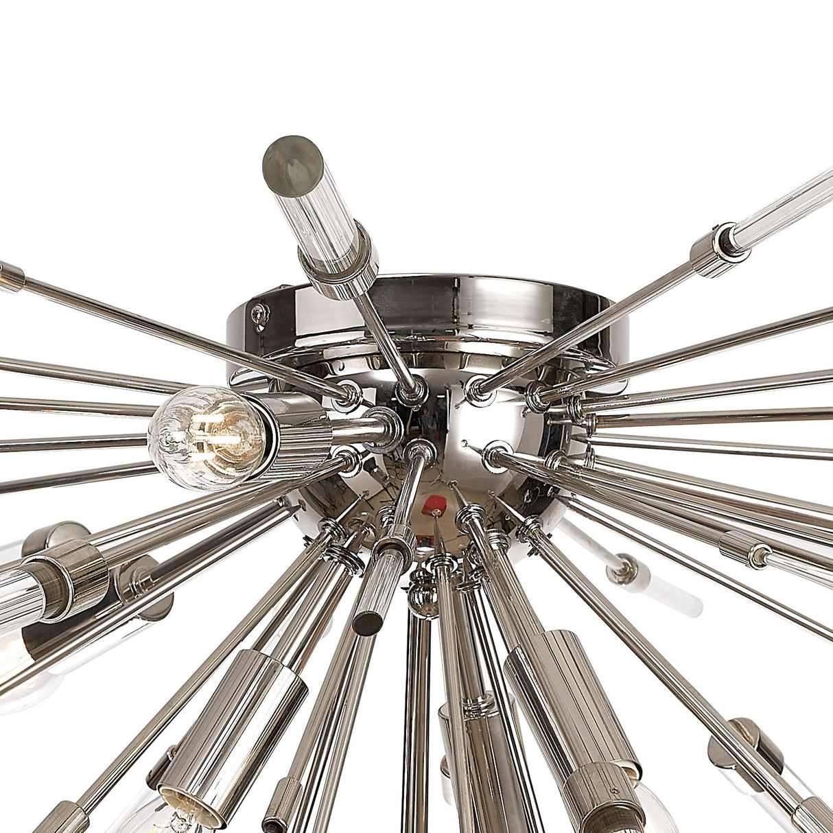 Noon 6 Light Glass Semi-Flush Ceiling Light - Polished Nickel