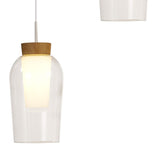 Nora 3 Light Frosted Glass Cluster Pendant Light - White & Brown