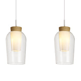 Nora 3 Light Glass Bar Pendant Light - White & Frosted