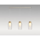 Nora 3 Light Glass Bar Pendant Light - White & Frosted