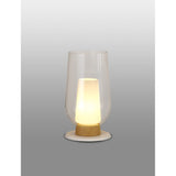 Nora 1 Light Clear Glass Table Lamp - White/Clear