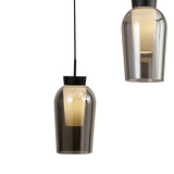 Nora 5 Light Frosted Glass Cluster Pendant Light - Black Marble & Chrome
