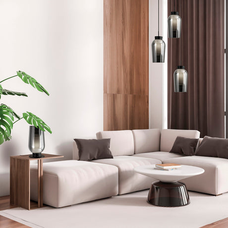 Nora 1 Light Glass Wall Light - Black/Black Marble