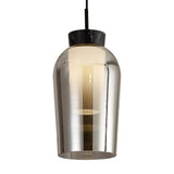 Nora 18cm Adjustable 1 Light Glass Pendant Light - Black & Frosted