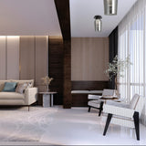 Nora 1 Light Semi-Flush Glass Ceiling Light - Black Marble