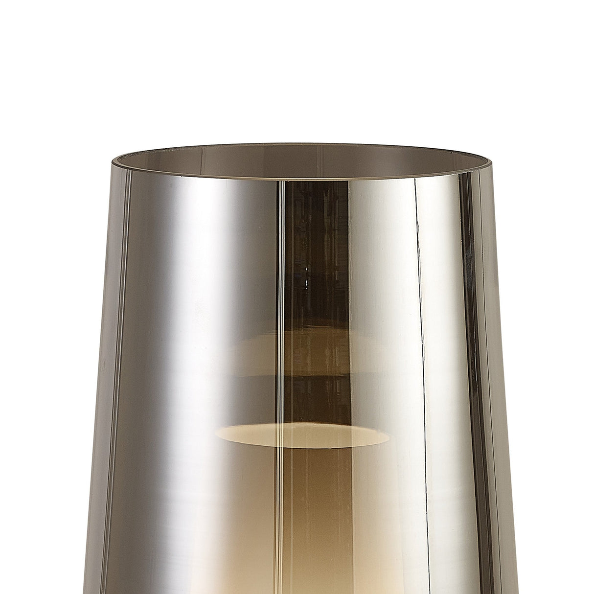 Nora 1 Light Chrome Glass With Frosted Inner & Wood Table Lamp - Black