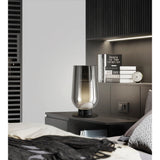 Nora 1 Light Chrome Glass With Frosted Inner & Wood Table Lamp - Black