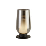 Nora 1 Light Chrome Glass With Frosted Inner & Wood Table Lamp - Black