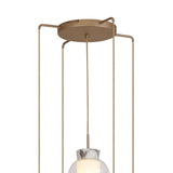 Nora 5 Light Frosted Glass Cluster Pendant Light - Gold & White