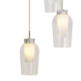 Nora 5 Light Frosted Glass Cluster Pendant Light - Gold & White