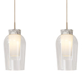 Nora 3 Light Glass Bar Pendant Light - Gold & White & Frosted