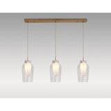 Nora 3 Light Glass Bar Pendant Light - Gold & White & Frosted