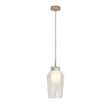 Nora 18cm Adjustable 1 Light Glass Pendant Light - Gold & Frosted