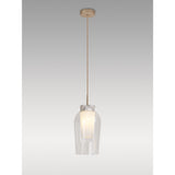 Nora 18cm Adjustable 1 Light Glass Pendant Light - Gold & Frosted