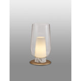 Nora 1 Light Clear Glass With Frosted Inner Table Lamp - White/Clear