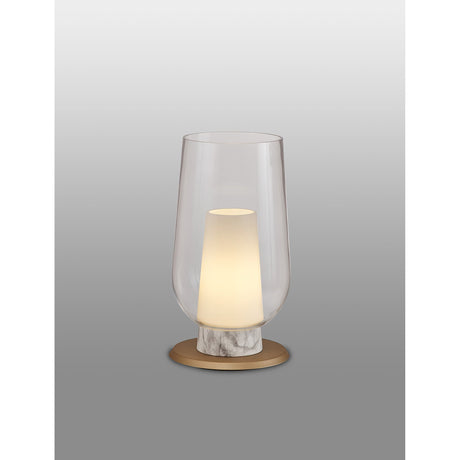 Nora 1 Light Clear Glass With Frosted Inner Table Lamp - White/Clear