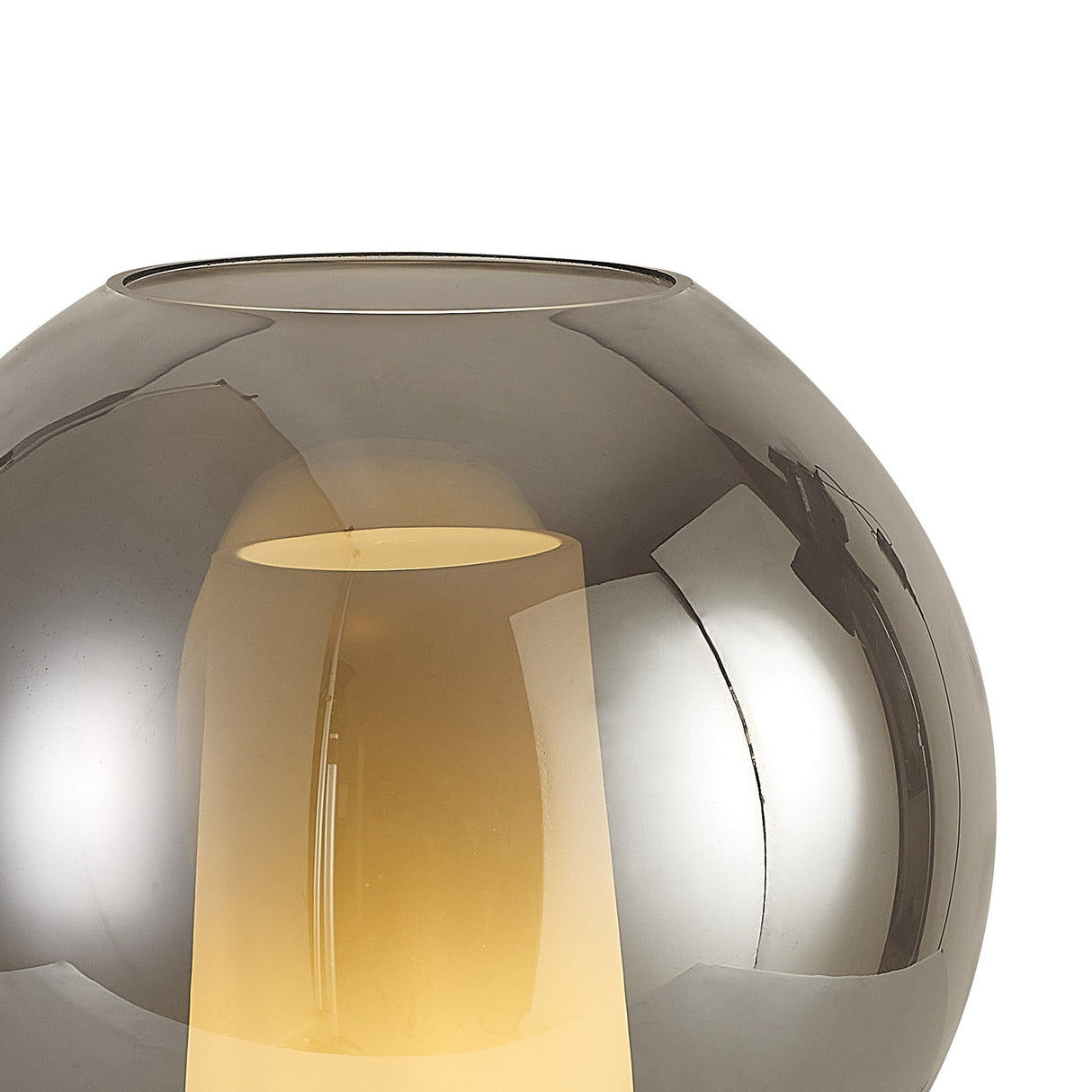 Nora Ball 1 Light Chrome Glass Table Lamp - Black/Black Marble
