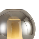 Nora Ball 1 Light Chrome Glass Table Lamp - Black/Black Marble