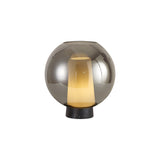 Nora Ball 1 Light Chrome Glass Table Lamp - Black/Black Marble