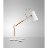 Nordica Table Lamp - Matt White/Beech With Ivory White Shade