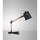 Nordica Table Lamp - Matt Black/Beech With Black Shade