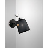 Nordica 1 Light Single Spotlight - Matt Black/Beech