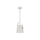 Nordica 20cm 1 Light Pendant Light - White & Beech With Ivory Shade