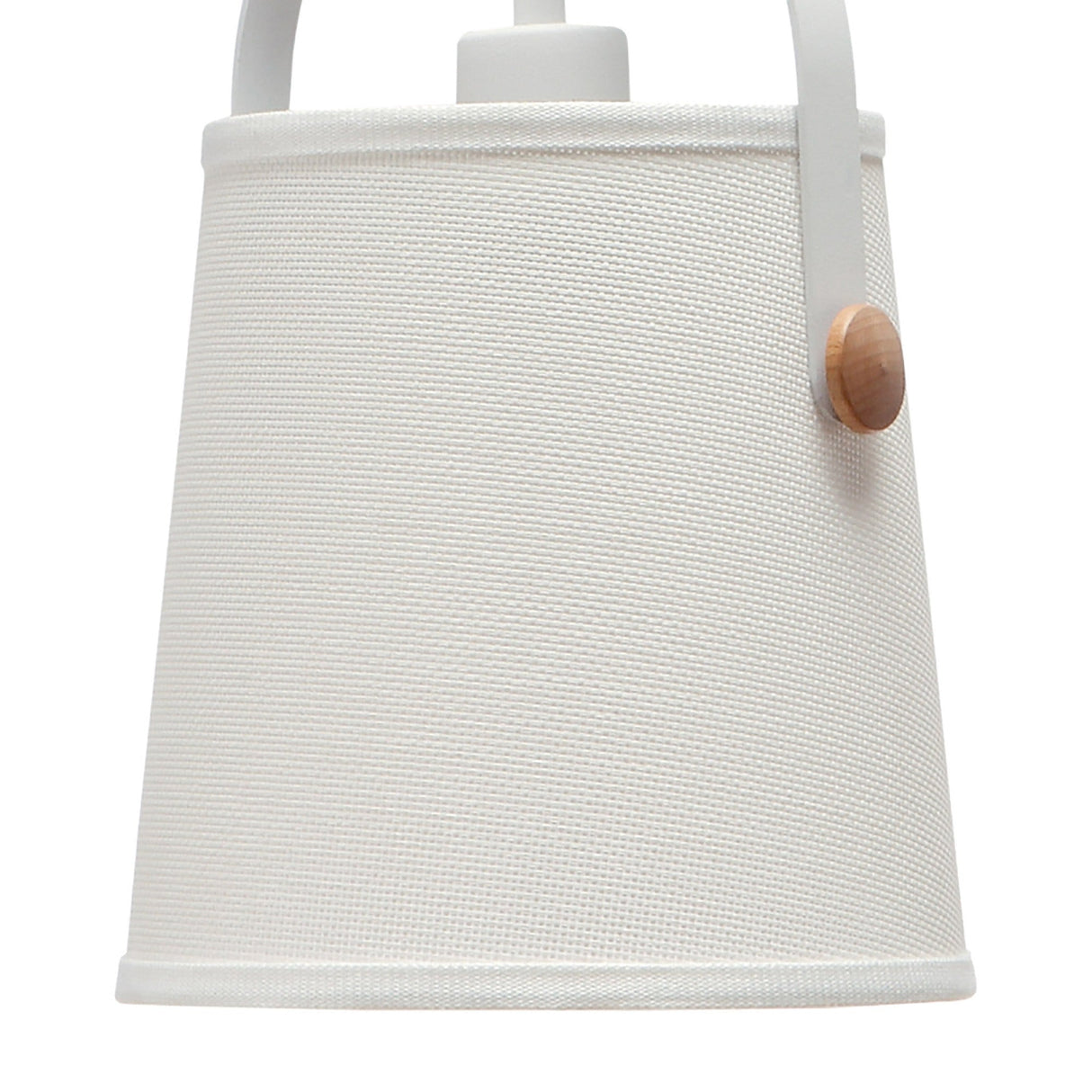 Nordica 20cm 1 Light Pendant Light - White & Beech With Ivory Shade