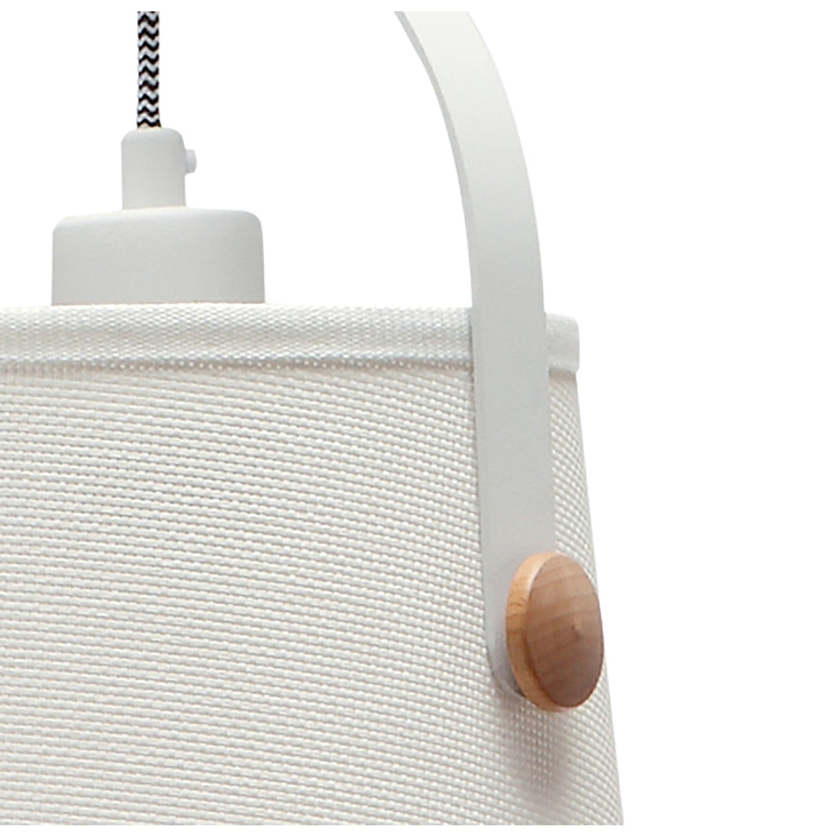 Nordica 20cm 1 Light Pendant Light - White & Beech With Ivory Shade