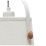 Nordica 20cm 1 Light Pendant Light - White & Beech With Ivory Shade