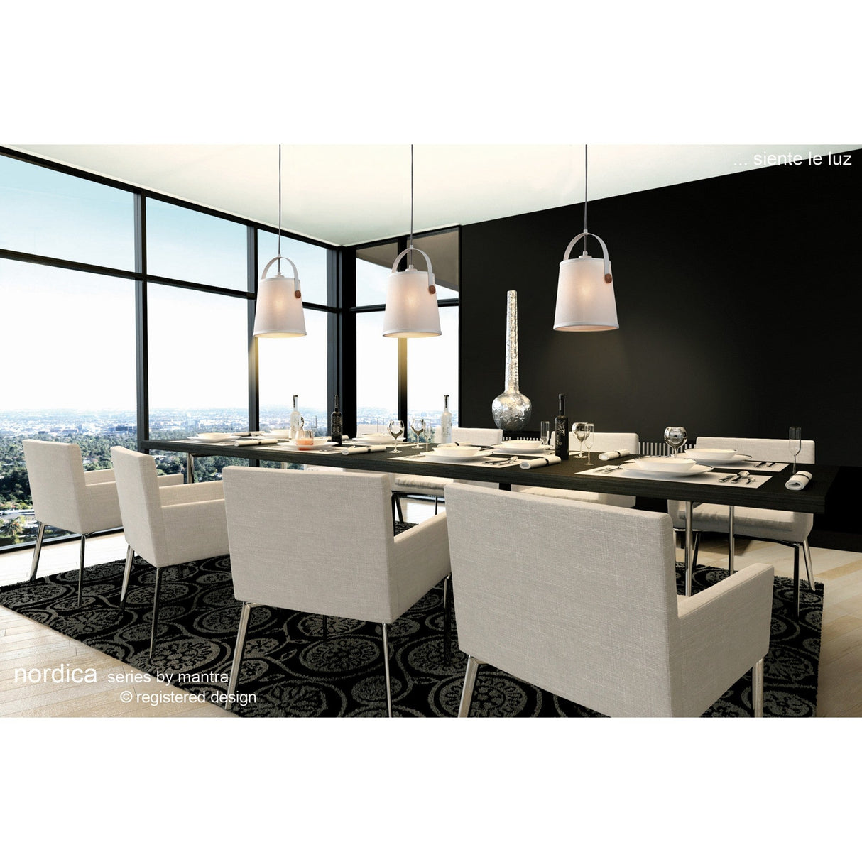 Nordica 20cm 1 Light Pendant Light - White & Beech With Ivory Shade