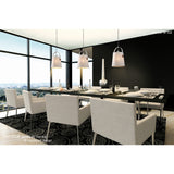 Nordica 20cm 1 Light Pendant Light - White & Beech With Ivory Shade