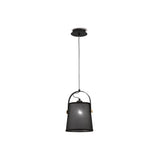 Nordica 20cm 1 Light Pendant Light - Black & Beech With Black Shade