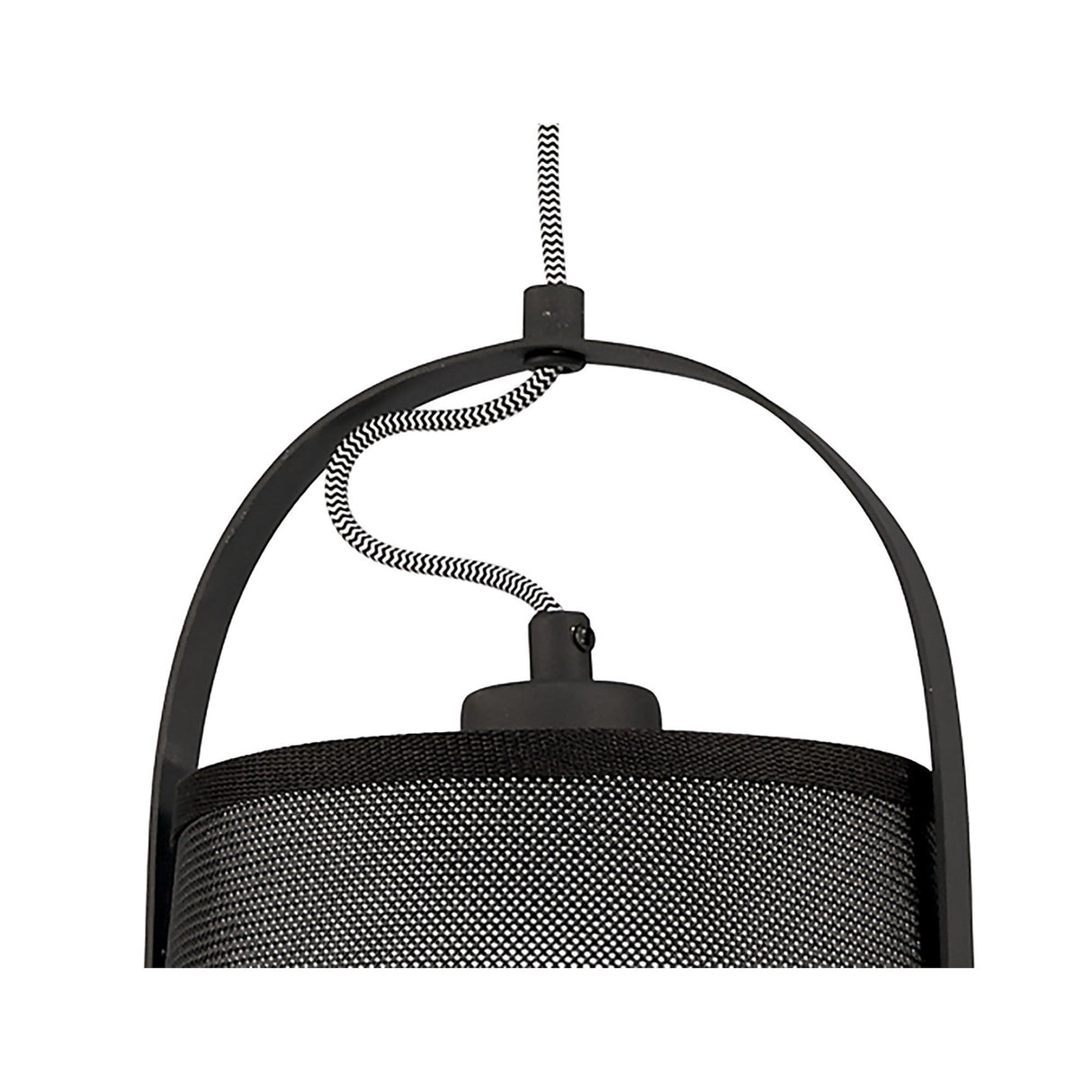 Nordica 20cm 1 Light Pendant Light - Black & Beech With Black Shade
