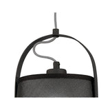 Nordica 20cm 1 Light Pendant Light - Black & Beech With Black Shade
