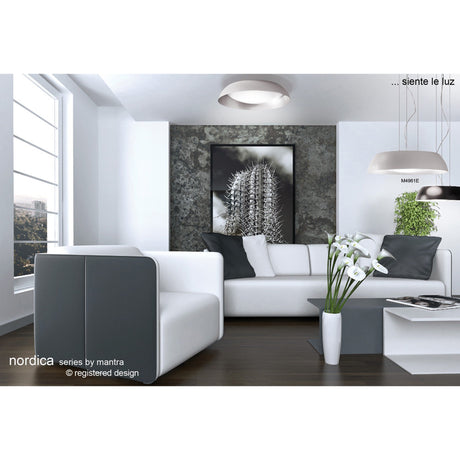 Nordica LED Flush Ceiling Light 3000K 21W - Ivory White