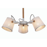 Nordica II 62cm 3 Light Chandelier - Beech With White Shades