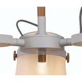 Nordica II 62cm 3 Light Chandelier - Beech With White Shades