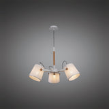 Nordica II 62cm 3 Light Chandelier - Beech With White Shades
