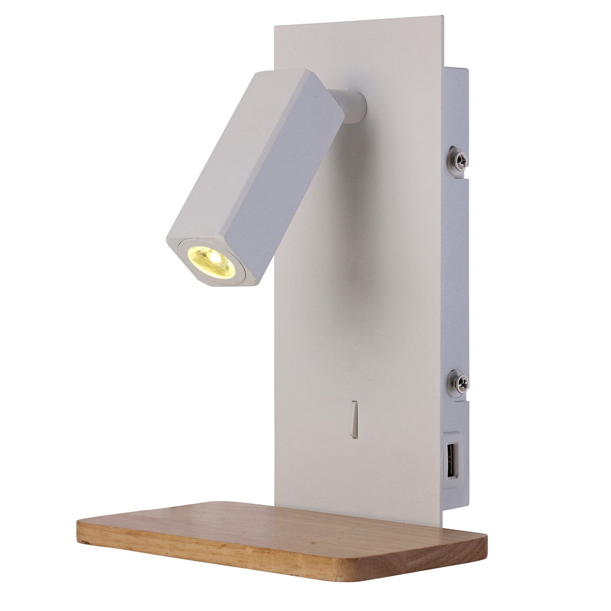Nordica II LED Wall/Reading Light With USB And Support - White