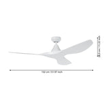 Norette Ceiling Fan - Matt White