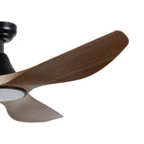 Norette Ceiling Fan with Light - Black & Walnut