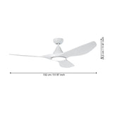 Norette Ceiling Fan with Light - Matt White