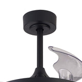 North RGB CCT Dimmable LED Ceiling Retractable Fan Light With Remote Control - Black