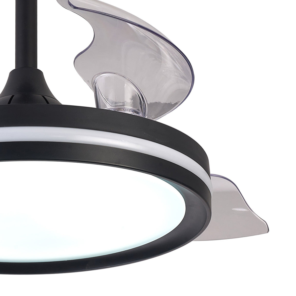 North RGB CCT Dimmable LED Ceiling Retractable Fan Light With Remote Control - Black